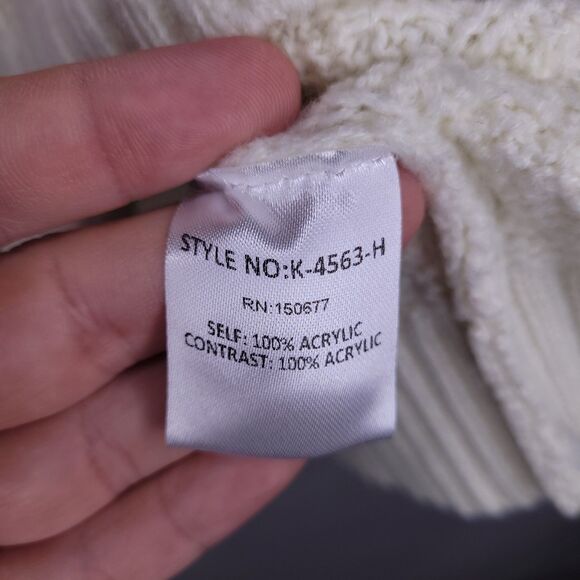 Strut & Bolt Sweater Womens Large Cable Knit Double Ruffle - Picture 10 of 11